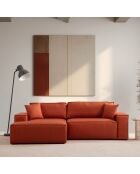 Canapé convertible d'angle gauche Pirlo orange - 260x100x88 cm