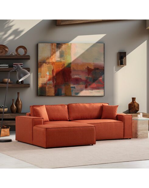 Canapé convertible d'angle gauche Pirlo orange - 260x100x88 cm