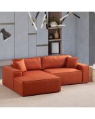 Canapé convertible d'angle gauche Pirlo orange - 260x100x88 cm