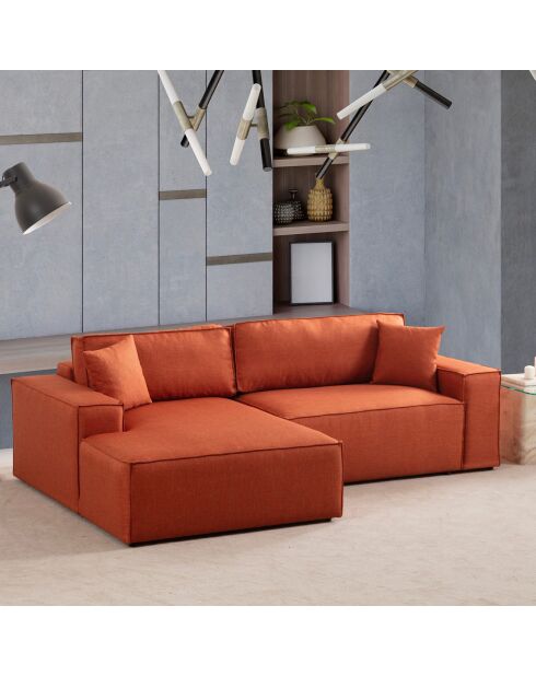 Canapé convertible d'angle gauche Pirlo orange - 260x100x88 cm