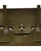 Sac à main en Cuir vert kaki - 23x24x7.5 cm