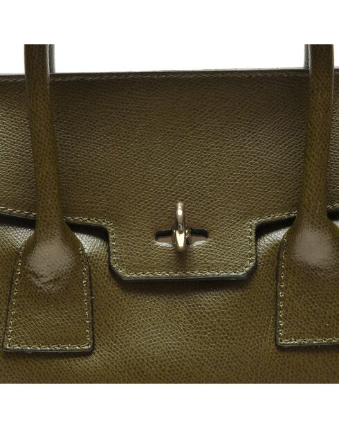 Sac à main en Cuir vert kaki - 23x24x7.5 cm