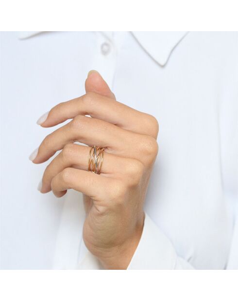 Anello tricolore in oro rosa