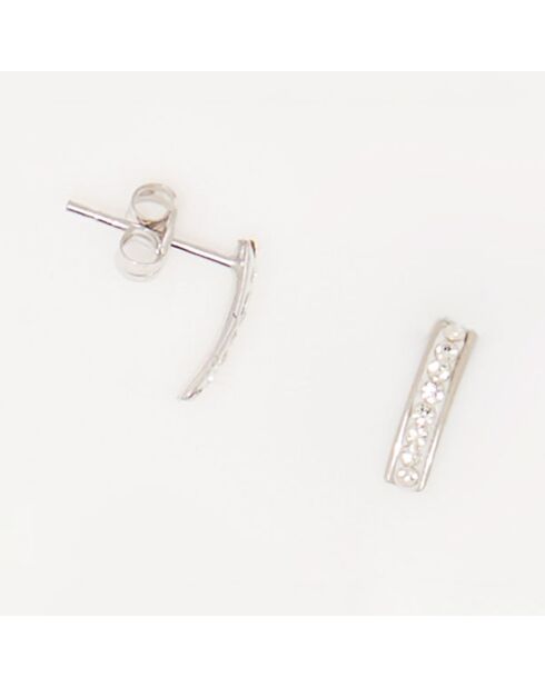 Boucles d'oreilles Olvera Zircone or blanc