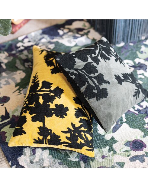 Coussin brodé Rosalie mirabelle - 40x65 cm