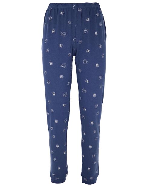 Pyjama à manches longues & pantalon bleus