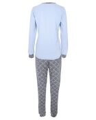 Pyjama à manches longues & pantalon bleu clair/gris