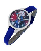 Blaue Lederuhr für Damen
