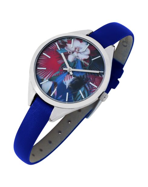 Blaue Lederuhr für Damen