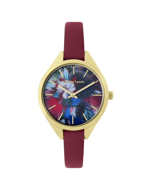 Rote Lederuhr für Damen