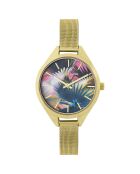 Damen-Armbanduhr aus goldfarbenem Stahl