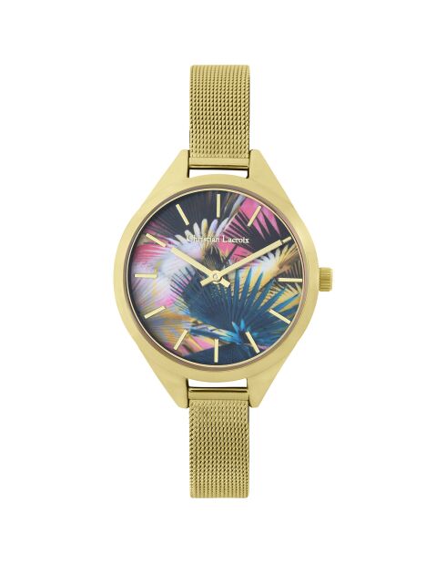 Damen-Armbanduhr aus goldfarbenem Stahl