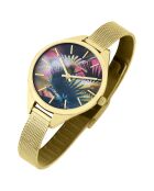 Damen-Armbanduhr aus goldfarbenem Stahl