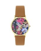 Braune Lederuhr für Damen