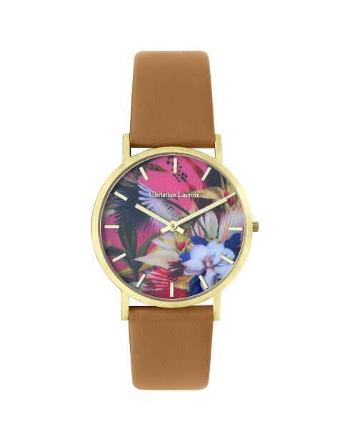 Braune Lederuhr für Damen