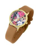 Braune Lederuhr für Damen