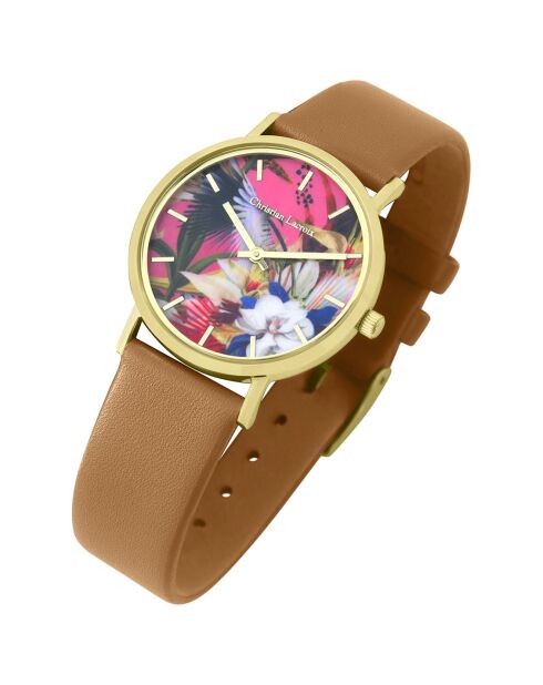 Braune Lederuhr für Damen