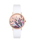 Weiße Lederuhr für Damen