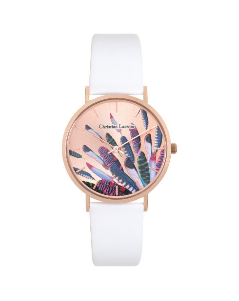 Weiße Lederuhr für Damen