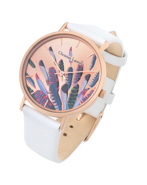 Weiße Lederuhr für Damen