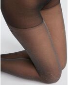 Collants Style Resille Lurex Argent 23 deniers noirs