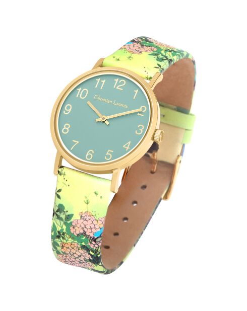 Gelbe Lederuhr für Damen