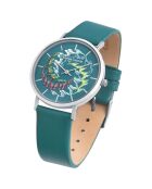 Grüne Lederuhr für Damen