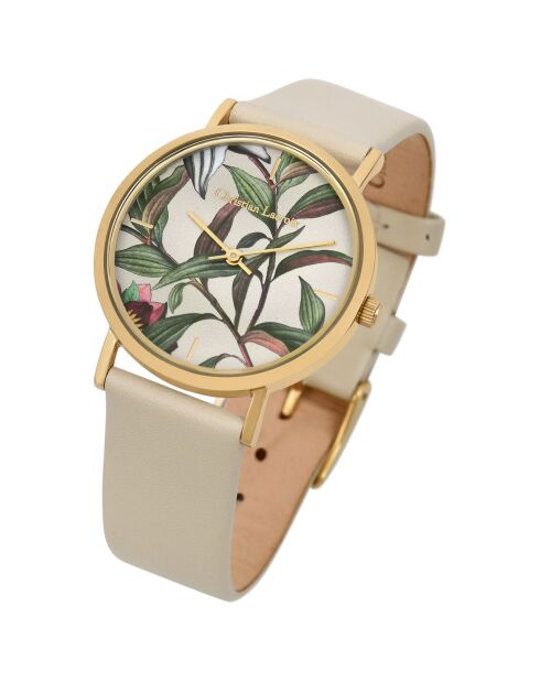 Beige Damenuhr aus Polyurethan
