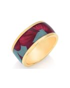 Laubring aus Gelbgold/Blau/Rotgold