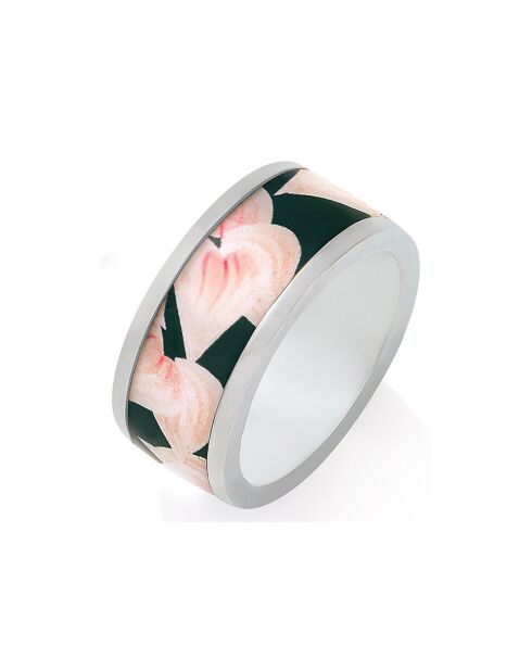 Bague Feuillage en plaqué Argent argenté/rose