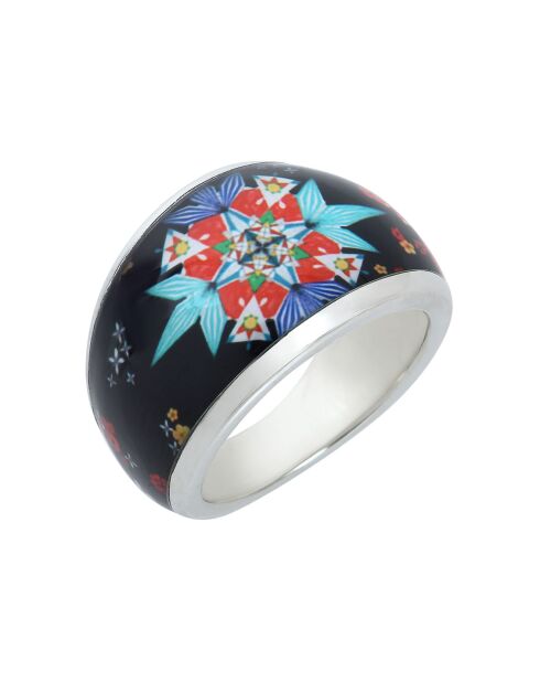 Anello Acid Constellation argentato e blu