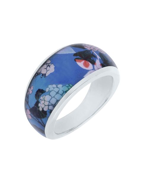 Anello En Mon Jardin argento/blu argentato