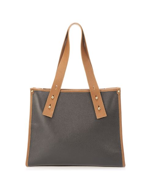 Sac porté épaule en Cuir noir - 38x12x28 cm