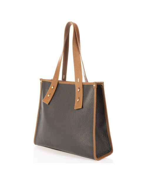 Sac porté épaule en Cuir noir - 38x12x28 cm