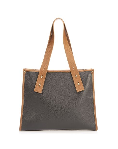 Sac porté épaule en Cuir noir - 38x12x28 cm