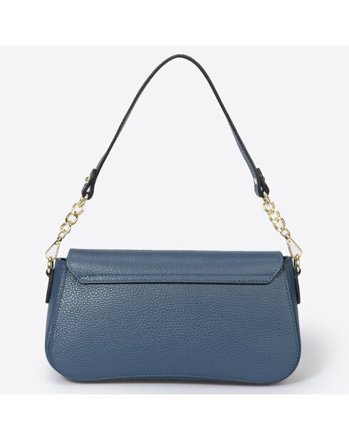 Sac porté épaule en Cuir bleu roi - 27x8x15 cm