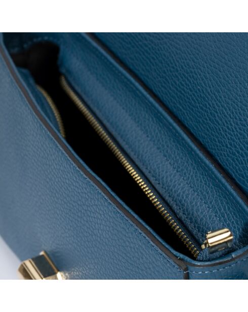 Sac porté épaule en Cuir bleu roi - 27x8x15 cm