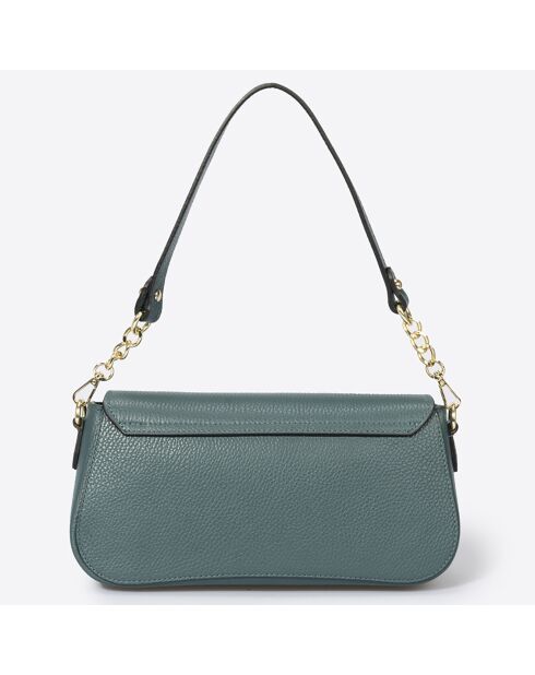 Sac porté épaule en Cuir vert pétrole - 27x8x15 cm