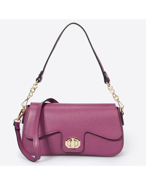 Sac porté épaule en Cuir raisin - 27x8x15 cm
