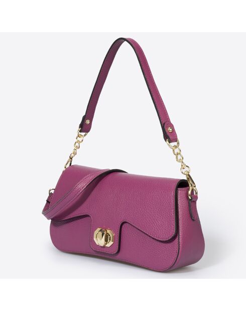 Sac porté épaule en Cuir raisin - 27x8x15 cm