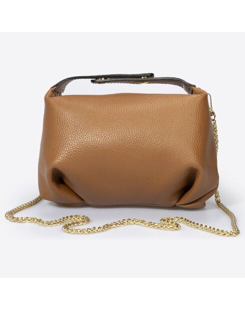 Sac à main en Cuir Ellie cognac - 28x10x14 cm