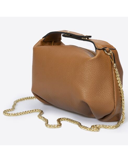 Sac à main en Cuir Ellie cognac - 28x10x14 cm