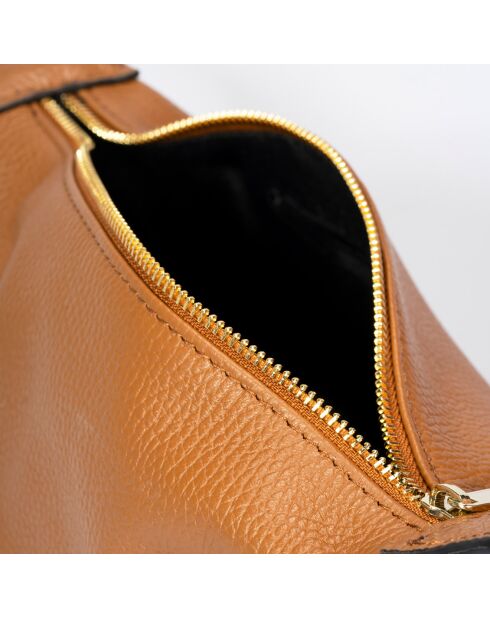 Sac à main en Cuir Ellie cognac - 28x10x14 cm