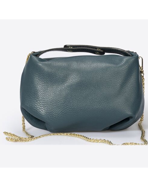 Sac à main en Cuir Ellie vert pétrole - 28x10x14 cm