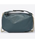 Sac à main en Cuir Ellie vert pétrole - 28x10x14 cm