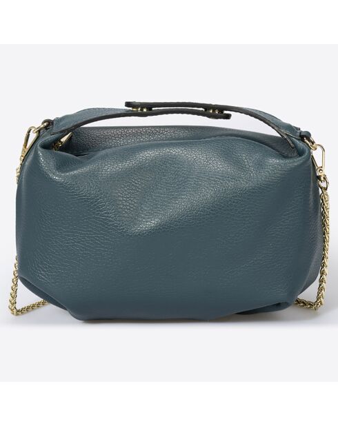 Sac à main en Cuir Ellie vert pétrole - 28x10x14 cm