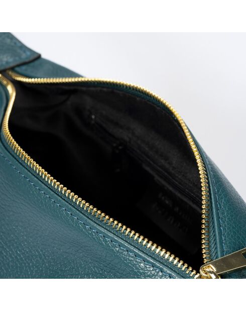 Sac à main en Cuir Ellie vert pétrole - 28x10x14 cm
