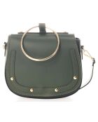 Sac bandoulière en Cuir vert - 22x8x20 cm