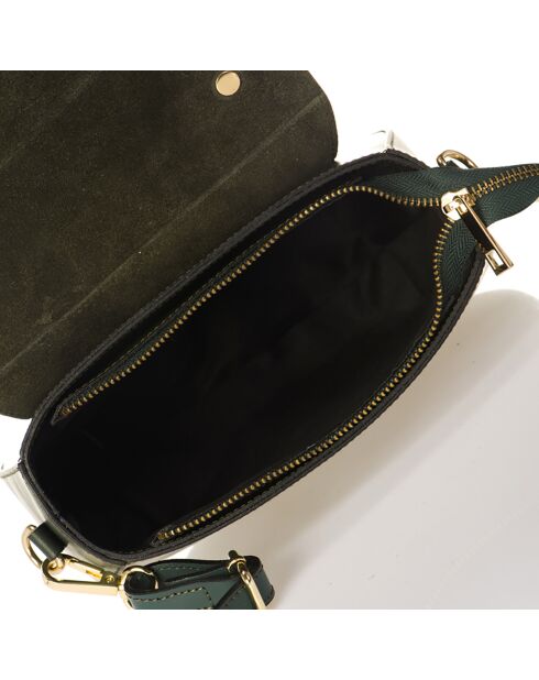 Sac bandoulière en Cuir vert - 22x8x20 cm