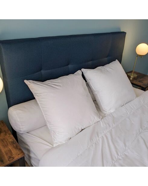 2 Oreillers moelleux Microfibre Passepoil blancs - 60x60 cm
